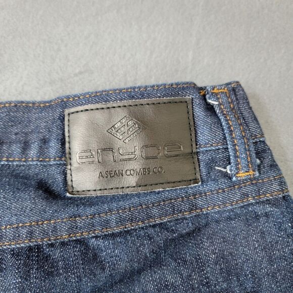 Vintage Y2K Enyce‎ Jeans 44/32 Embroidered Baggy Wide Leg Skater Hip Hop Style - Picture 5 of 10